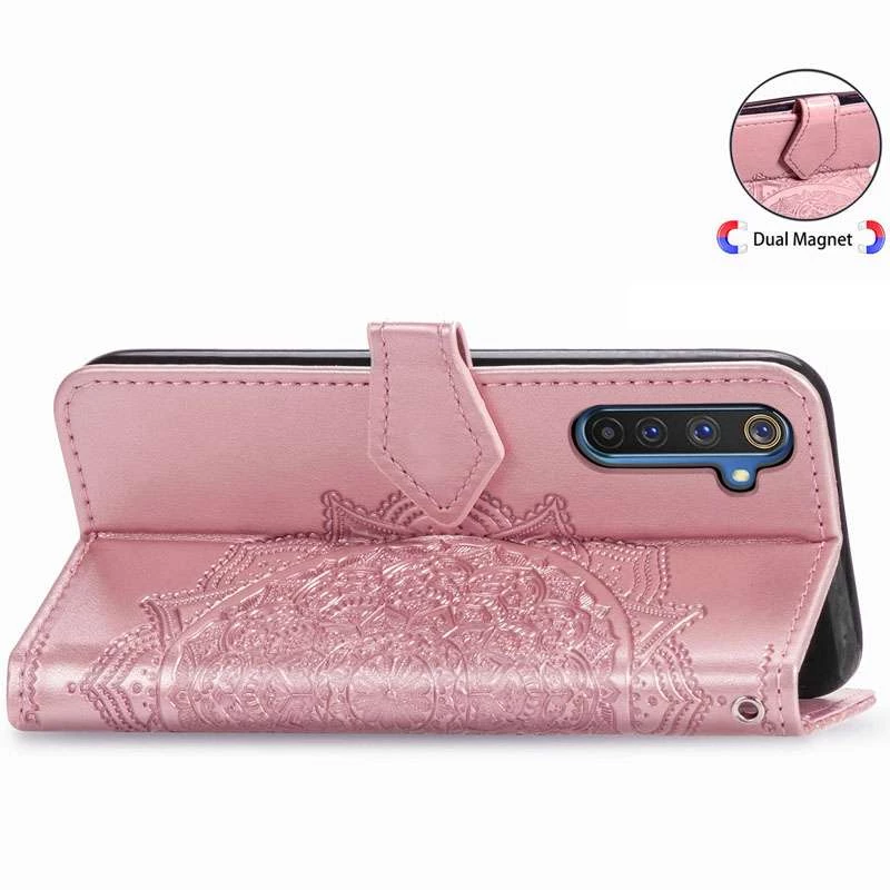 Кожаный чехол-книжка Art Case с визитницей для Realme 6 – Розовый. Фото 5 из 6