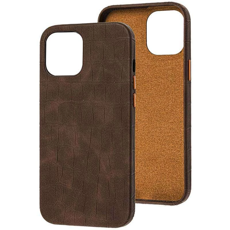 

Кожаный чехол Croco для Apple iPhone 13 Pro Max (6.7") (Brown)