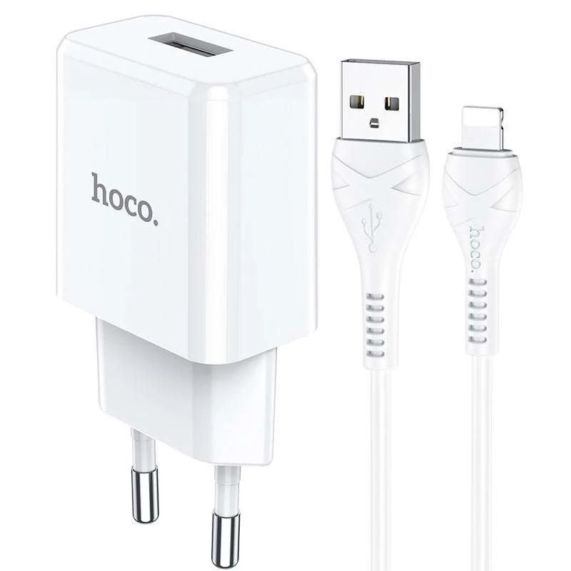 

МЗП HOCO N9 (1USB/2,1A) + Lightning (Білий)