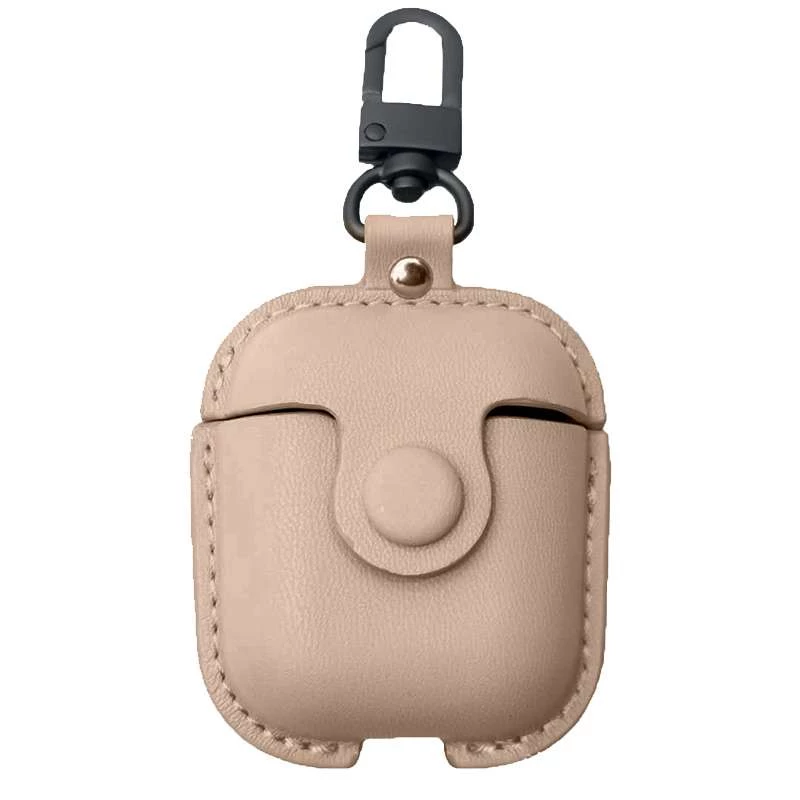 

Шкіряний футляр Leather bag для навушників AirPods (Кремовий)
