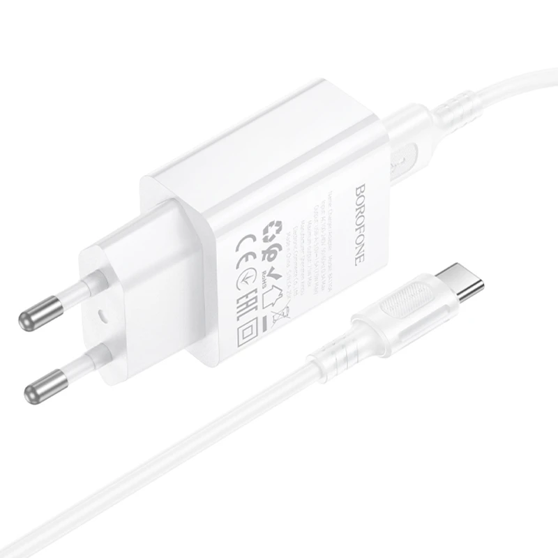 МЗП Borofone BA110A Lemi 7.5W (1USB-A) + кабель USB to Type-C – White. Фото 5 з 6