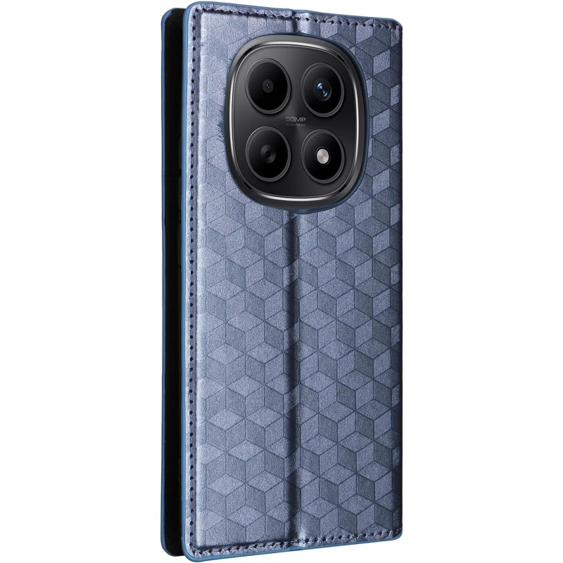 Кожаный чехол-книжка Rhombus Book для Xiaomi Redmi Note 15 4G/5G (EU) – Blue. Фото 3 из 7