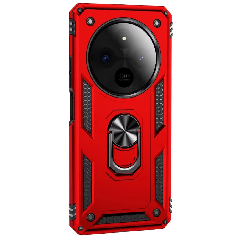 Протиударний чохол Serge Ring з кільцем на Xiaomi Poco C75 – Червоний. Фото 2 з 5