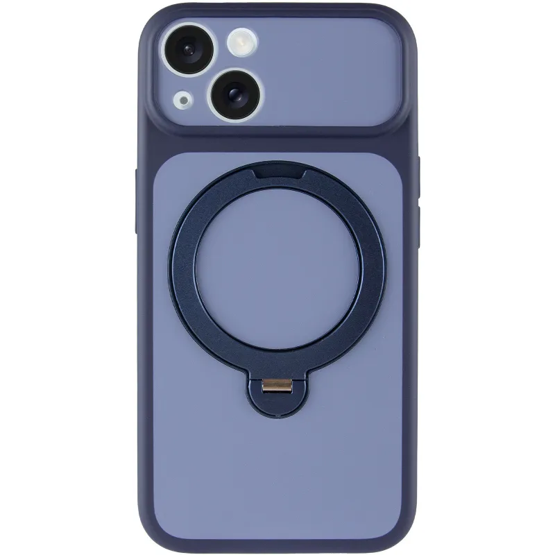 Чехол Ummi Full Camera with Magnetic Fit HQ Ring для Apple iPhone 13 (6.1") – Синий / Navy Blue. Фото 3 из 7