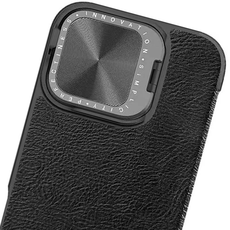 Шкіряний чохол (книжка) Nillkin Qin Prop для Apple iPhone 16 – Black. Фото 6 з 7