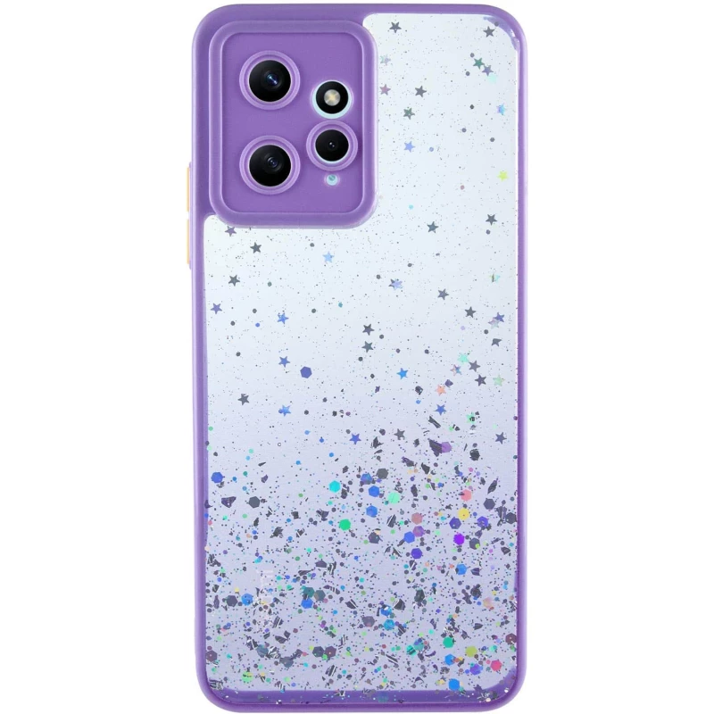 Чохол з блискітками та захистом камери на Xiaomi Redmi Note 12 4G – Бузковий. Фото 2 з 9