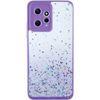 Чехол с блестками и защитой камеры для Xiaomi Redmi Note 12 4G — Сиреневый