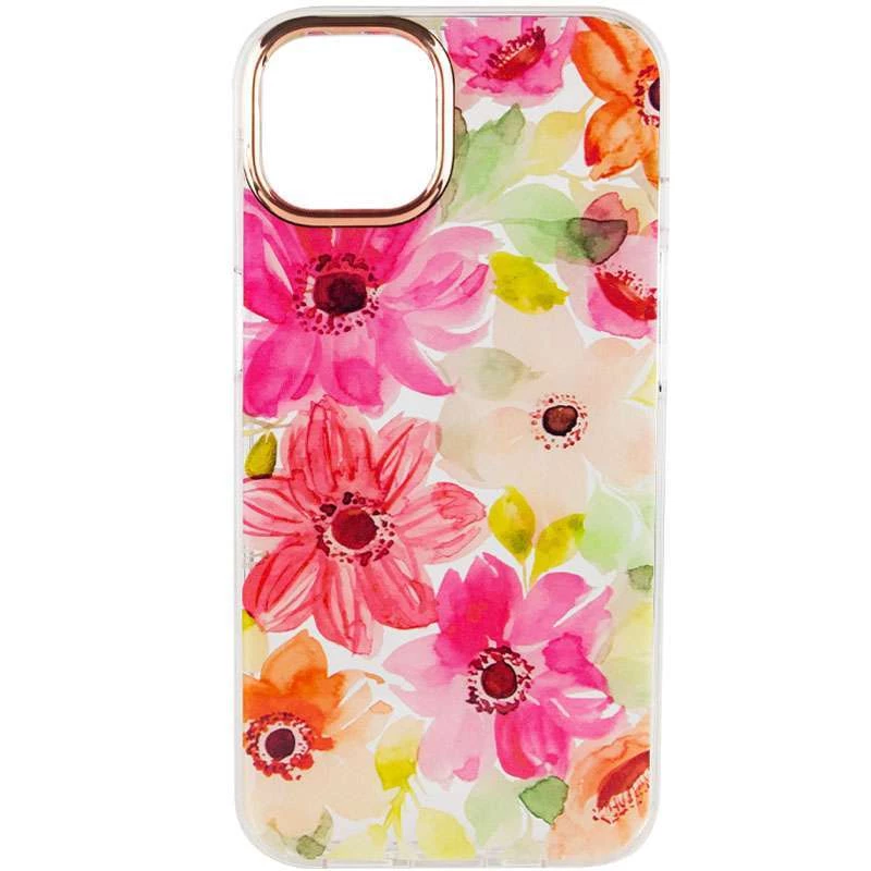 

TPU+PC чохол з квітами на Apple iPhone 13 (6.1") (Paint bloom)