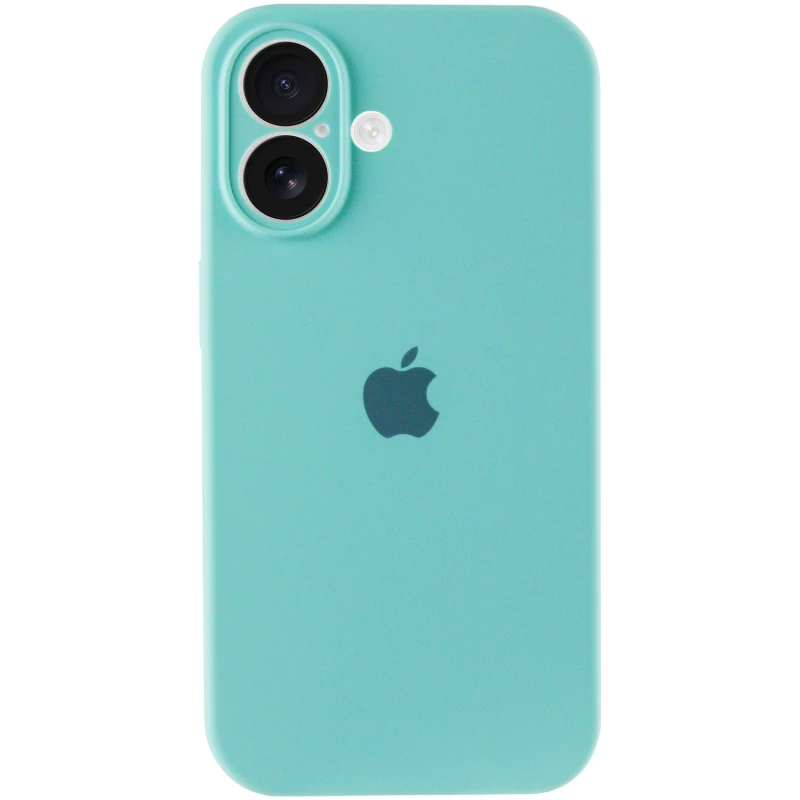 Чехол Silicone Case с защитой камеры для Apple iPhone 16 – Бирюзовый / Marine Green. Фото 3 из 8