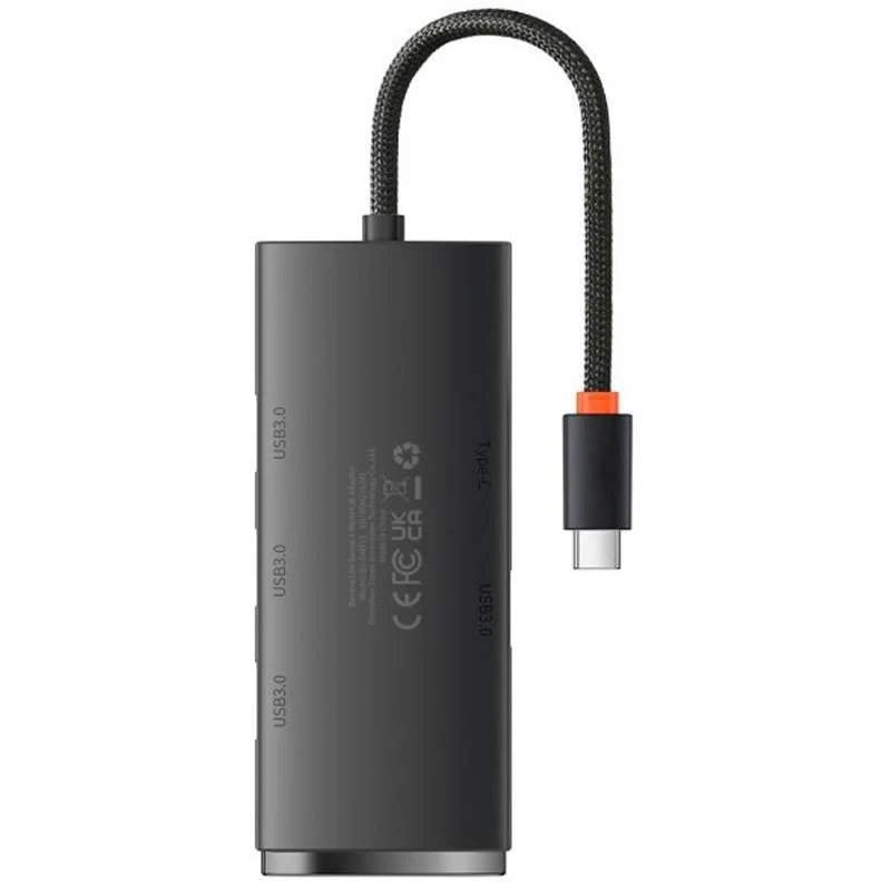 Перехідник HUB Baseus Lite Series 4in1 (Type-C to 4xUSB 3.0) 25cm (WKQX03) – Black. Фото 2 з 7
