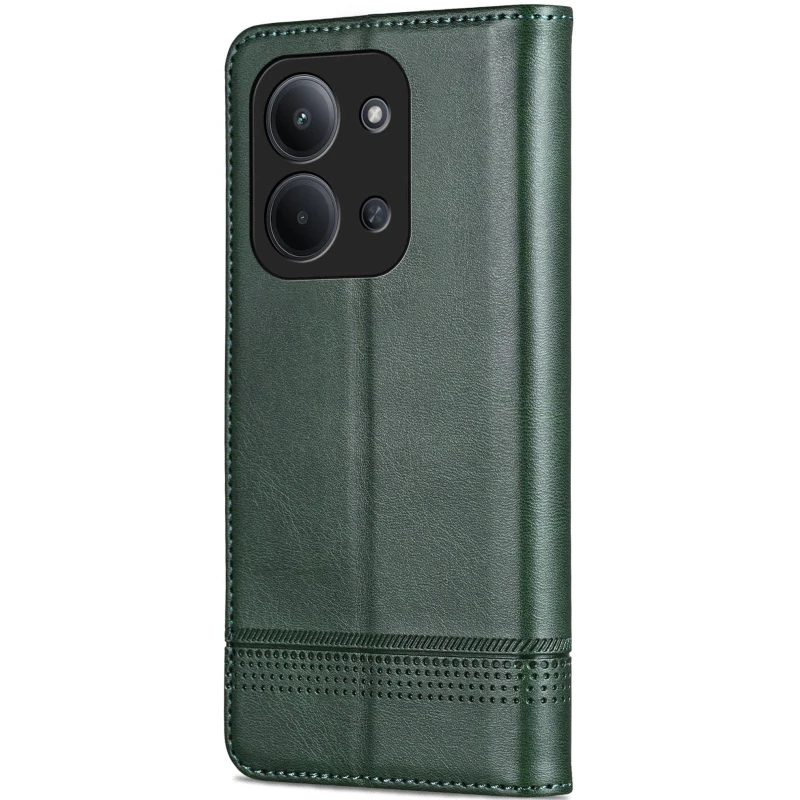 Шкіряний чохол-книжка AZNS Classic series для Xiaomi Redmi 15C (EU) – Dark Green. Фото 2 з 4