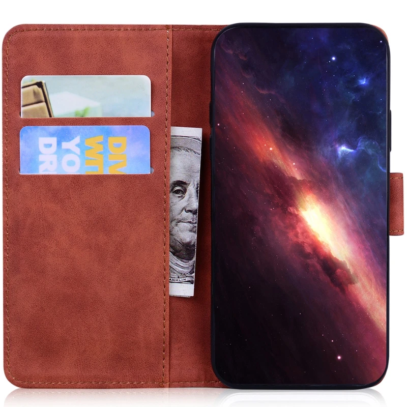 Шкіряний чохол-книжка Tiger для Xiaomi Poco M8 Pro – Brown. Фото 3 з 5