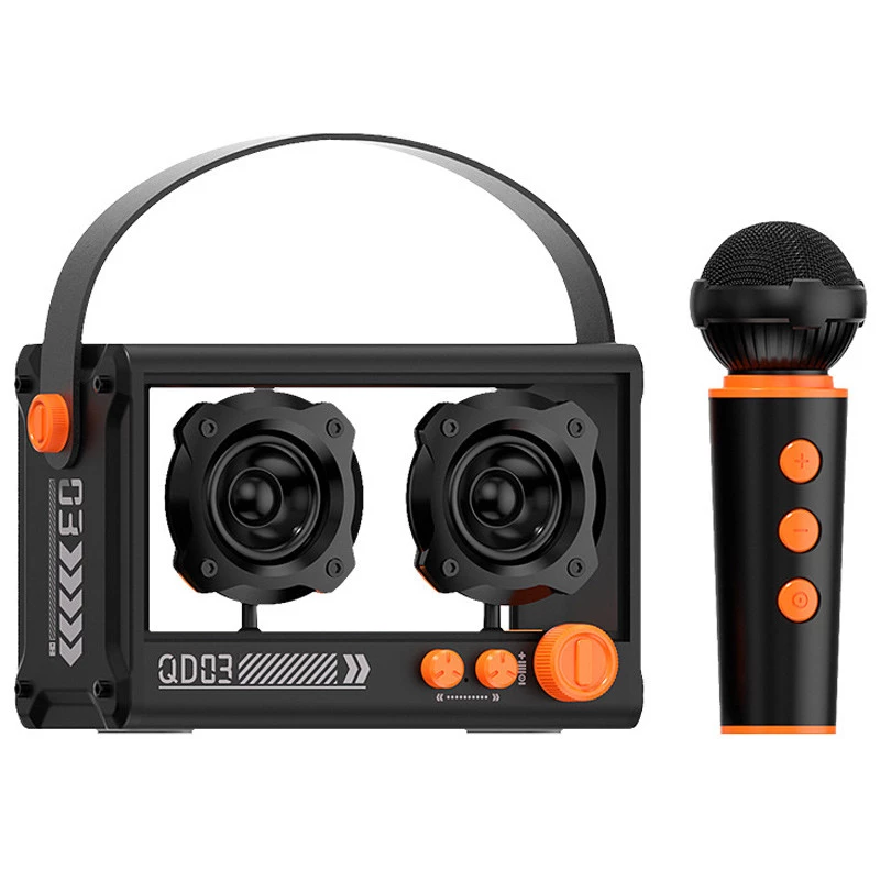 Bluetooth колонка QD03 Transparent з мікрофоном – Black. Фото 1 з 5