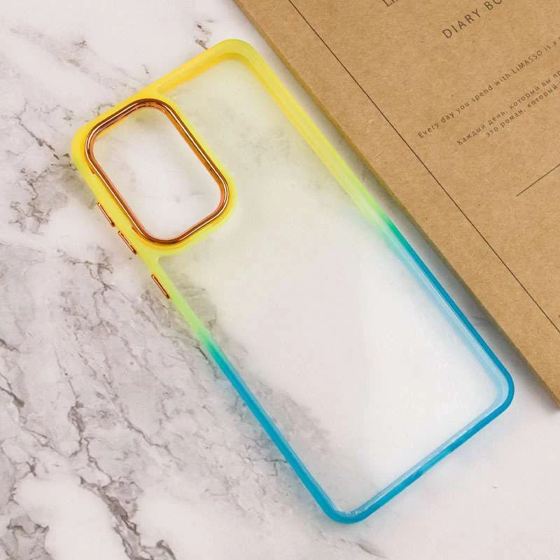 Силиконовый чехол фреш для Xiaomi Redmi Note 11 Pro 4G/5G – Бирюзовый / Оранжевый. Фото 5 из 6