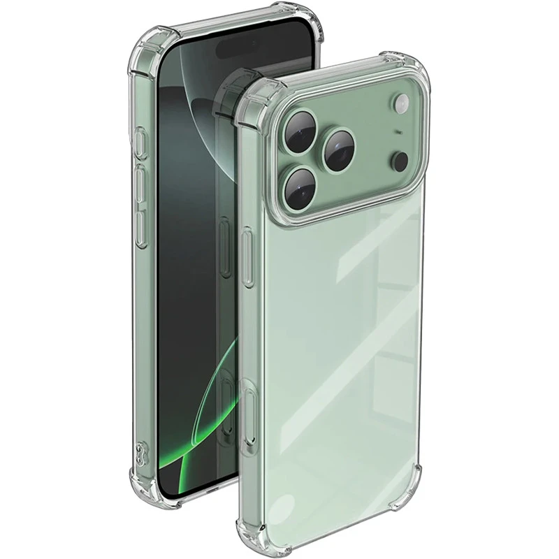 Ультратонкий силиконовый чехол GETMAN с крытыми бортами для Apple iPhone 18 Pro – Бесцветный (прозрачный). Фото 7 из 8