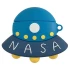 Силіконовий футляр Nasa для навушників AirPods + карабін – НЛО / Синій. Фото 1 з 3
