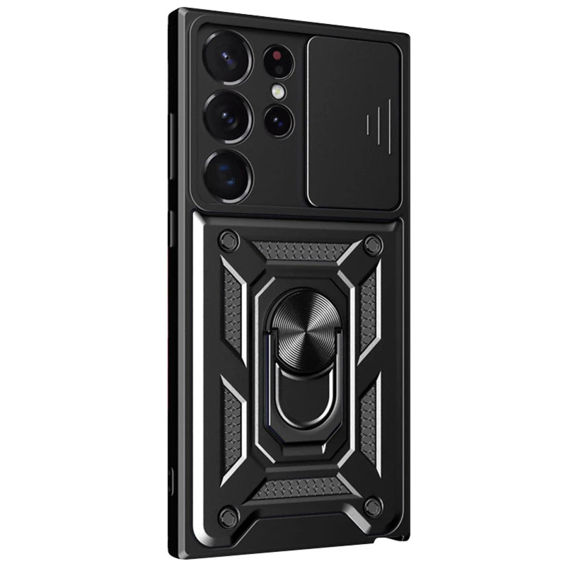 Удароміцний чохол Ummi Camshield Serge Ring (in box) для Samsung Galaxy S25 Ultra – Чорний / Black. Фото 2 з 3