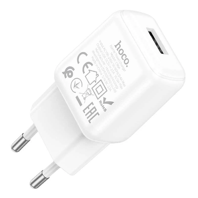 МЗП Hoco C96A (1USB/2.1A) – White. Фото 3 з 3
