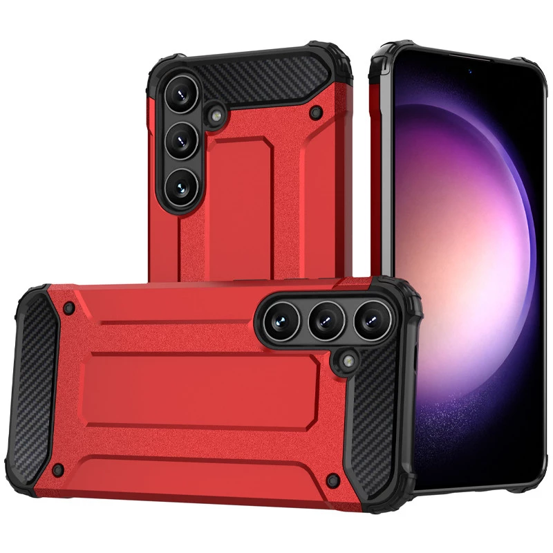 Протиударний чохол з посиленими кутами Immortal на Samsung Galaxy S24 FE – Червоний. Фото 1 з 2