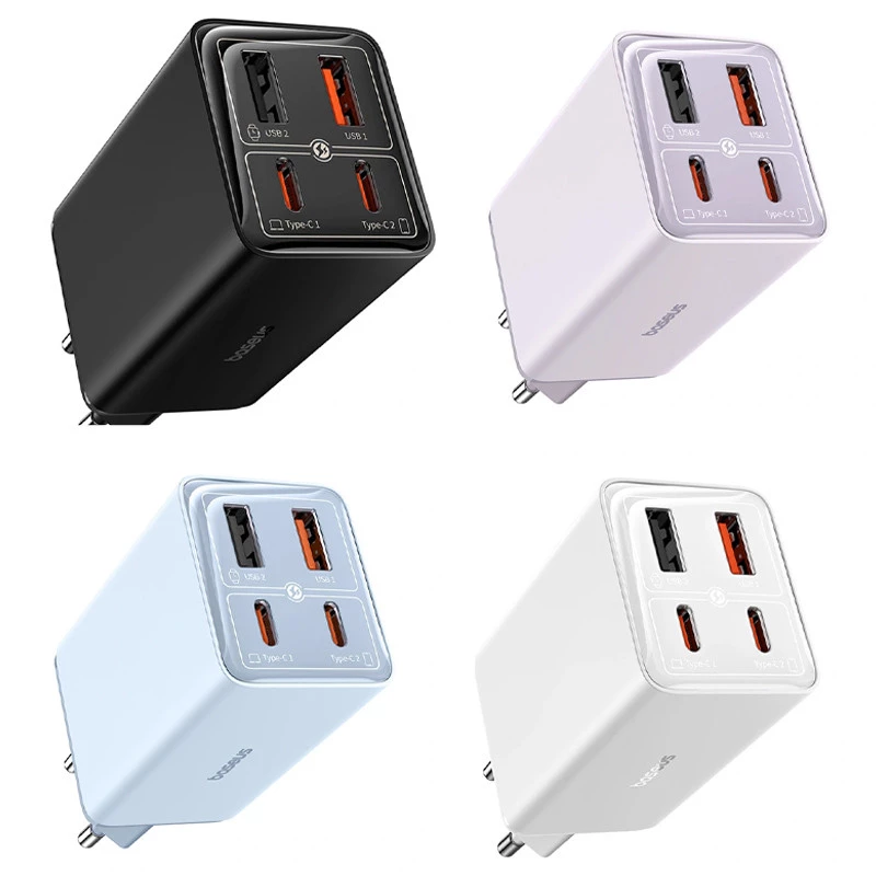 МЗП Baseus GaN6 Pro OS 2C+2U 65W + Type-C to Type-C 100W (1m) (P10162701) фото 1 з 2