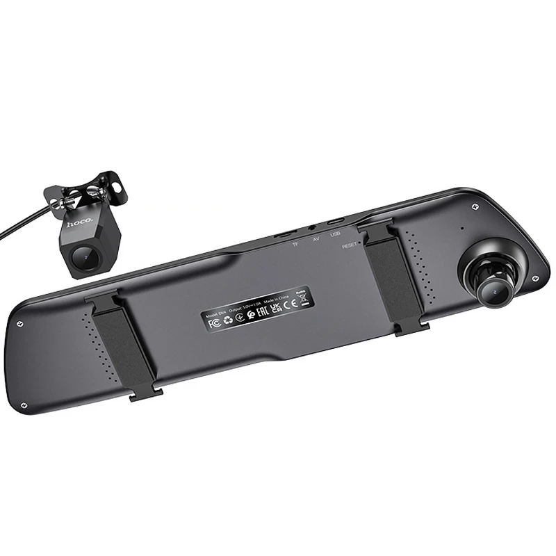 Автомобільний регистратор дзеркало Hoco DV4 Dual-Channel Driving Recorder 1080p+720p 4.5" – Iron gray. Фото 3 з 7