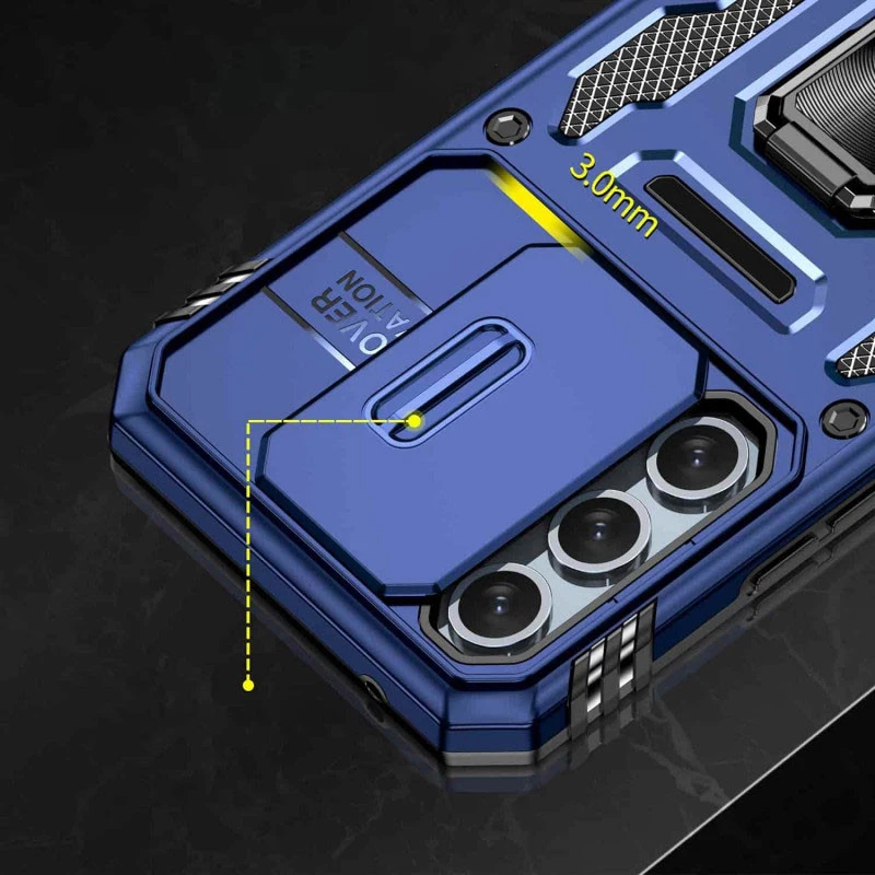 Ударостійкий чохол Square Ring зi шторкою на камеру на Samsung Galaxy A56 5G – Синій / Navy. Фото 14 з 16