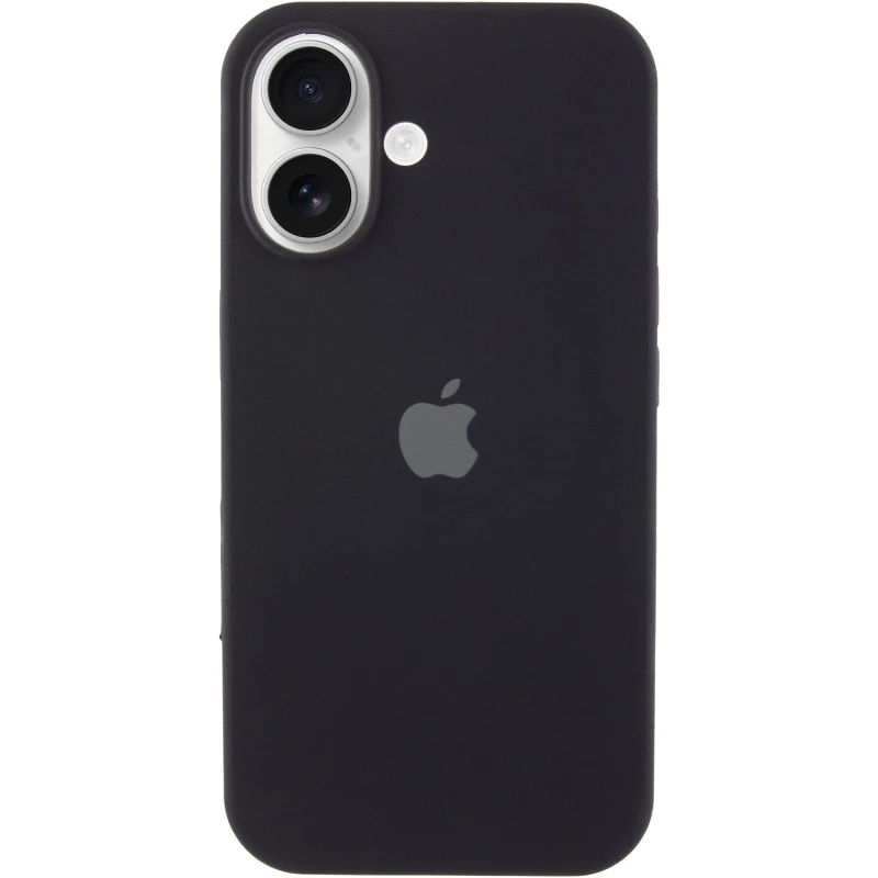 Чохол Silicone Case з закритим низом на Apple iPhone 16 – Чорний / Black. Фото 1 з 7