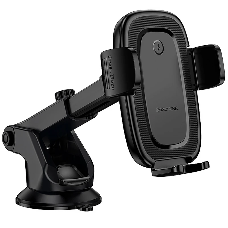 Автотримач з БЗП Borofone BH223 Follower 15W (center console) – Black. Фото 7 з 7