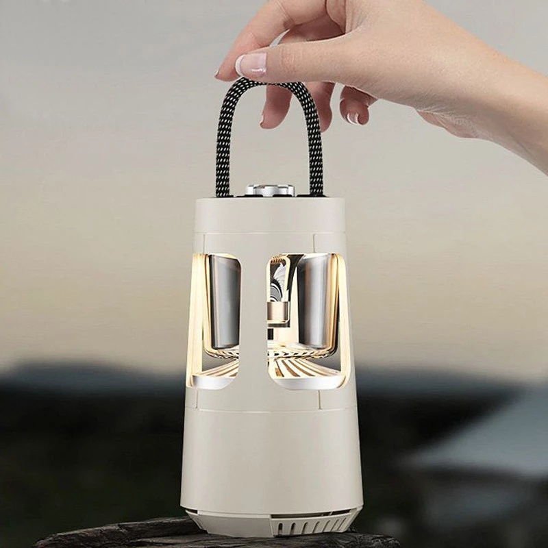 Кемпінговий ліхтар акумуляторний QD08 2in1 + Bluetooth колонка – Biege. Фото 6 з 6