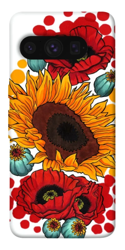 Чохол на Google Pixel 8 Pro Соняшники та маки фото 1 з 1
