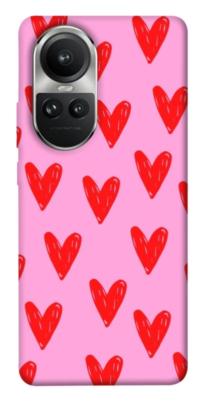Чохол на Oppo Reno 10 Red hearts 2 фото 1 з 1
