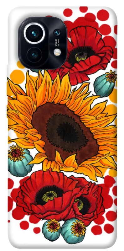 Чохол на Xiaomi Mi 11 Соняшники та маки фото 1 з 1