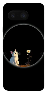 Чехол на Google Pixel 8 Cat and flower фото 1 из 1