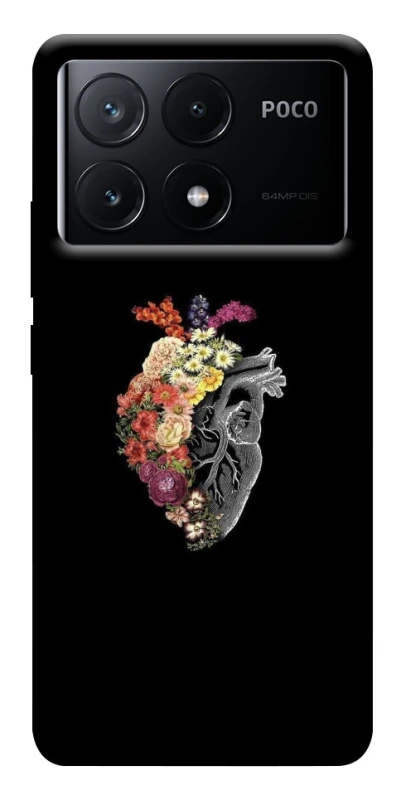 Чохол на Xiaomi Poco X6 Heart with flowers фото 1 з 1