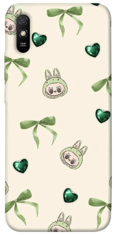 Чохол на Xiaomi Redmi 9A Labubu Green Heart фото 1 з 1