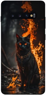 Чохол на Samsung Galaxy S10+ Вогняний кіт фото 1 з 1