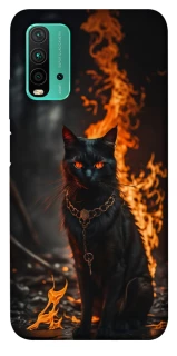 Чехол на Xiaomi Redmi Note 9 4G / Redmi 9 Power Огненный кот фото 1 из 1