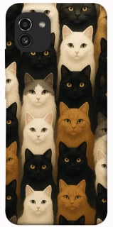 Чохол на Samsung Galaxy A03 Colorful Cat Collage фото 1 з 1