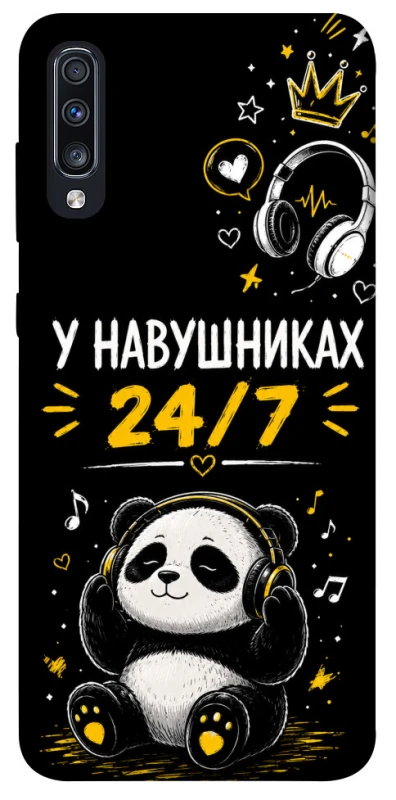 Чехол на Samsung Galaxy A70 (A705F) У навушниках 24/7 фото 1 из 1