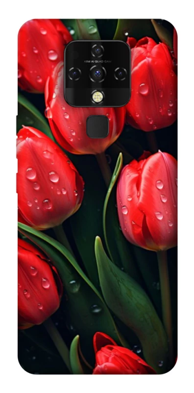 Чохол на TECNO Camon 16 SE Червоні тюльпани фото 1 з 1