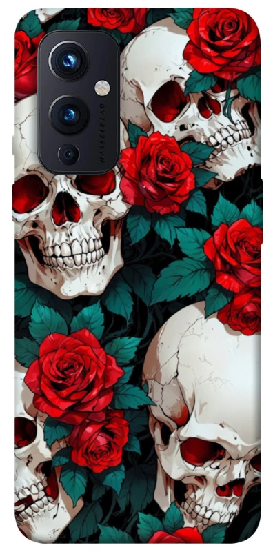 Чохол на OnePlus 9 skull and rose фото 1 з 1