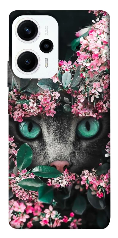 Чехол на Xiaomi Poco F5 / Note 12 Turbo Кот в цветах фото 1 из 1