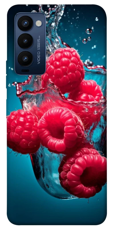 Чехол на TECNO Camon 18 Малинка в воде фото 1 из 1