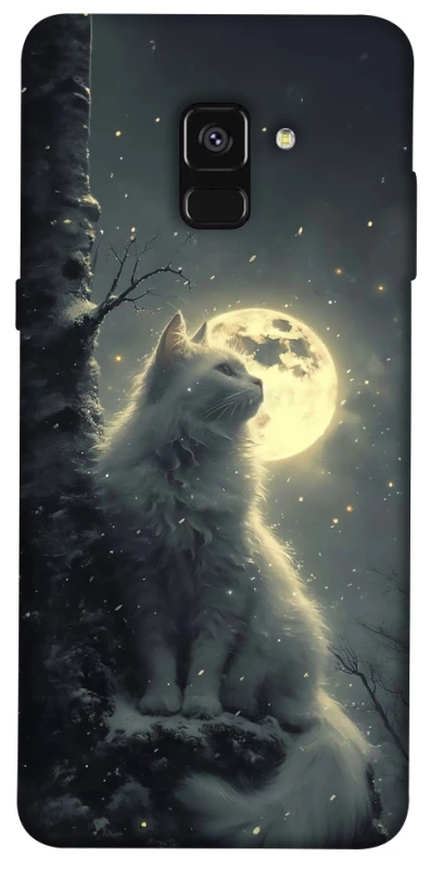 Чохол на Samsung A530 Galaxy A8 (2018) Кіт під місяцем фото 1 з 1