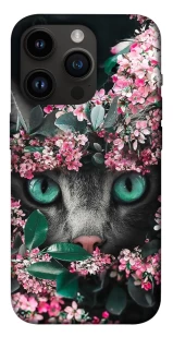 Чохол на Apple iPhone 14 Pro (6.1") Кіт в квітах фото 1 з 1
