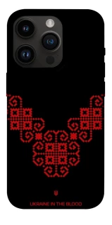 Чехол на Apple iPhone 14 Pro (6.1") Черно-красная вышиванка фото 1 из 1