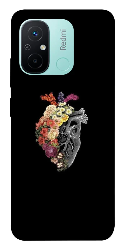 Чохол на Xiaomi Redmi 12C / Poco C55 Heart with flowers фото 1 з 1