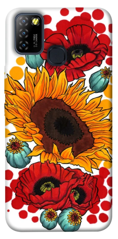 Чохол на Infinix Hot 10 Lite Соняшники та маки фото 1 з 1