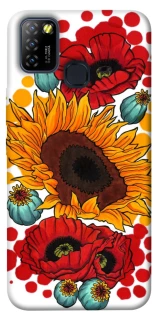 Чехол на Infinix Hot 10 Lite Подсолнечники и маки фото 1 из 1