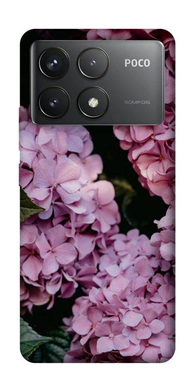 Чохол на Xiaomi Poco F6 Pro Рожеві гартензії фото 1 з 1